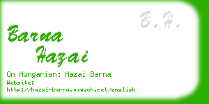 barna hazai business card